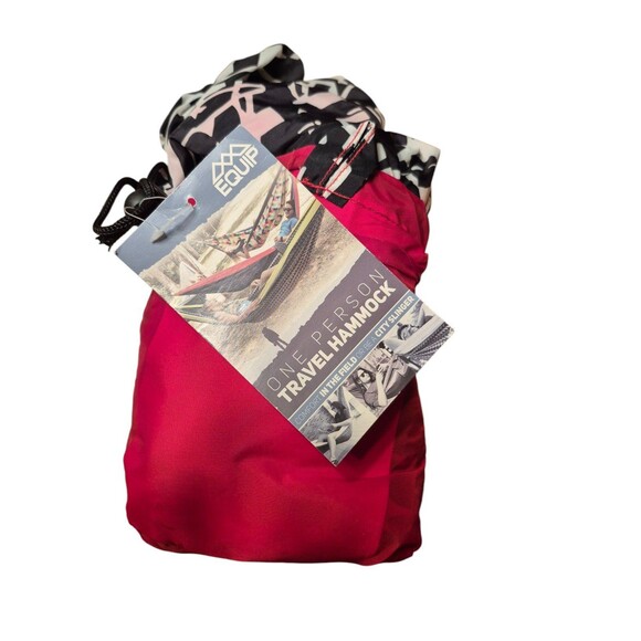 Equip One Person Travel Hammock Lightweight Portable Hammock for One Red Black - Picture 6 of 7